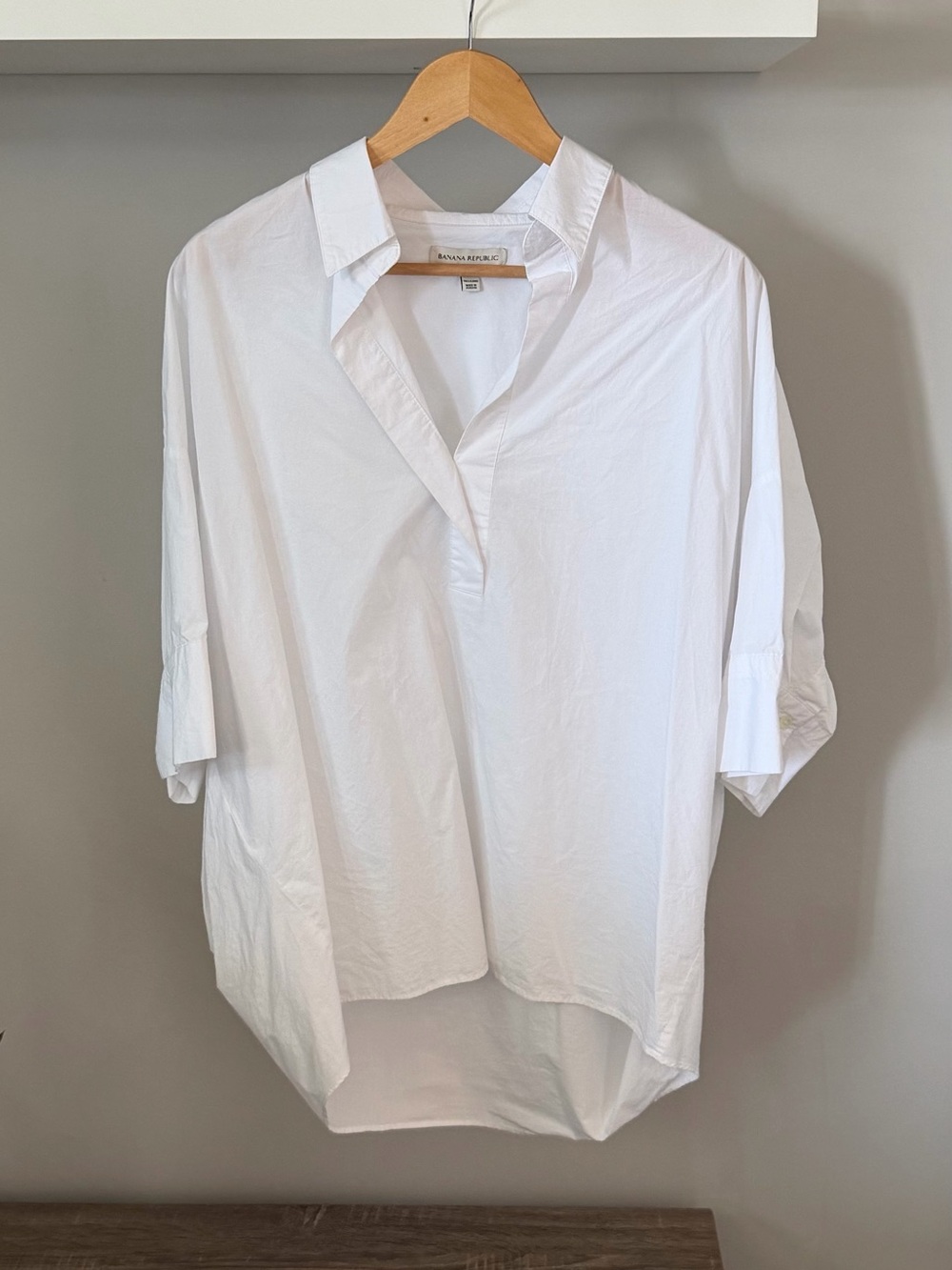 NEWBanana Republic White Oversized Popover Shirt, S